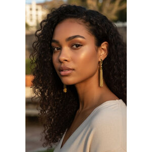 Vince Camuto Gold Tone Chain Tassel Drop Earrings One Size